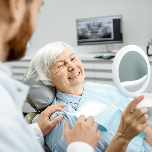 Placement of your dental implant prosthetics is the final step in the 4-step process